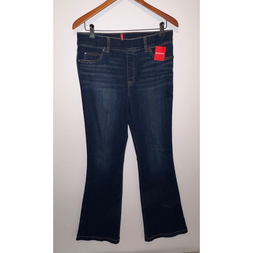 Spanx Flare Jeans Midnight Shade Pull On Shaping Denim 20327R New